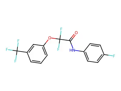 2,2-difluoro-N-(4-fluorophenyl)-2-[3-(trifluoromethyl)phenoxy]acetamide structure