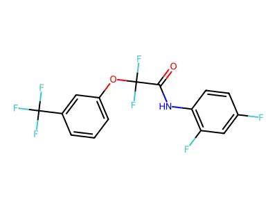 N-(2,4-difluorophenyl)-2,2-difluoro-2-[3-(trifluoromethyl)phenoxy]acetamide structure