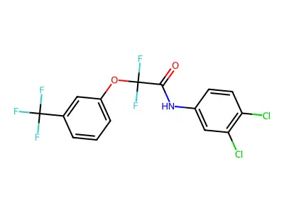 N-(3,4-dichlorophenyl)-2,2-difluoro-2-[3-(trifluoromethyl)phenoxy]acetamide structure