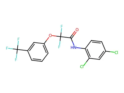 N-(2,4-dichlorophenyl)-2,2-difluoro-2-[3-(trifluoromethyl)phenoxy]acetamide structure