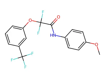 2,2-difluoro-N-(4-methoxyphenyl)-2-[3-(trifluoromethyl)phenoxy]acetamide structure