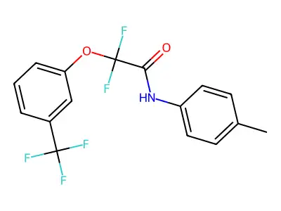 2,2-difluoro-N-(4-methylphenyl)-2-[3-(trifluoromethyl)phenoxy]acetamide structure
