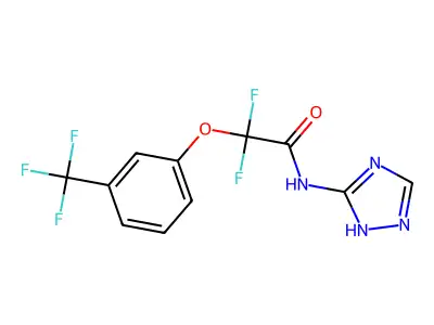 2,2-difluoro-N-(4H-1,2,4-triazol-3-yl)-2-[3-(trifluoromethyl)phenoxy]acetamide structure