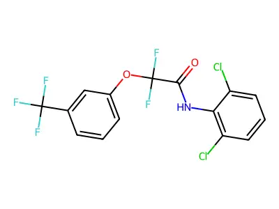 N-(2,6-dichlorophenyl)-2,2-difluoro-2-[3-(trifluoromethyl)phenoxy]acetamide structure
