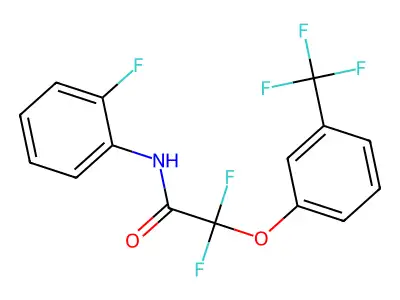 2,2-difluoro-N-(2-fluorophenyl)-2-[3-(trifluoromethyl)phenoxy]acetamide structure