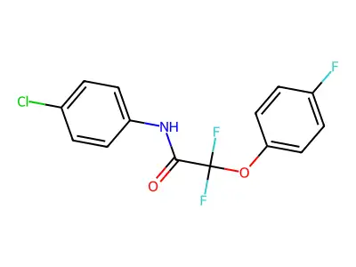 N-(4-chlorophenyl)-2,2-difluoro-2-(4-fluorophenoxy)acetamide structure