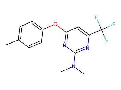 N,N-dimethyl-4-(4-methylphenoxy)-6-(trifluoromethyl)pyrimidin-2-amine structure
