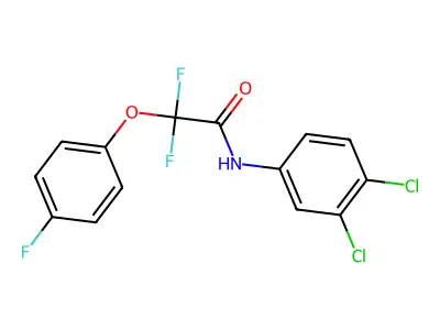 N-(3,4-dichlorophenyl)-2,2-difluoro-2-(4-fluorophenoxy)acetamide structure