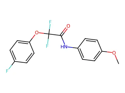 2,2-difluoro-2-(4-fluorophenoxy)-N-(4-methoxyphenyl)acetamide structure