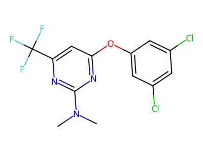4-(3,5-dichlorophenoxy)-N,N-dimethyl-6-(trifluoromethyl)pyrimidin-2-amine structure