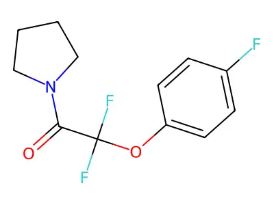2,2-Difluoro-2-(4-fluorophenoxy)-1-(1-pyrrolidinyl)-1-ethanone structure