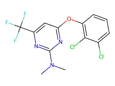 4-(2,3-dichlorophenoxy)-N,N-dimethyl-6-(trifluoromethyl)pyrimidin-2-amine structure