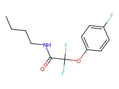 N-butyl-2,2-difluoro-2-(4-fluorophenoxy)acetamide structure
