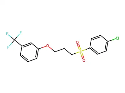 (4-Chlorophenyl)(dioxo){3-[3-(trifluoromethyl)phenoxy]propyl}-lambda~6~-sulfane structure