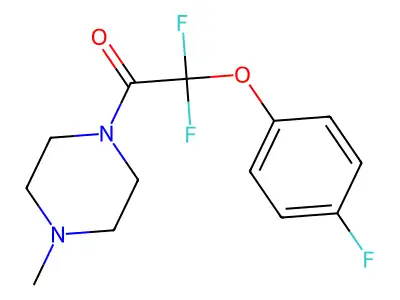 2,2-Difluoro-2-(4-fluorophenoxy)-1-(4-methylpiperazino)-1-ethanone structure