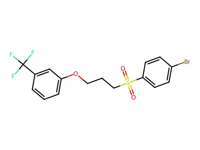(4-Bromophenyl)(dioxo){3-[3-(trifluoromethyl)phenoxy]propyl}-lambda~6~-sulfane structure