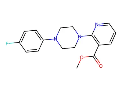 Methyl 2-[4-(4-fluorophenyl)piperazin-1-yl]pyridine-3-carboxylate structure
