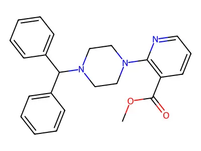 Methyl 2-[4-(diphenylmethyl)piperazin-1-yl]pyridine-3-carboxylate structure