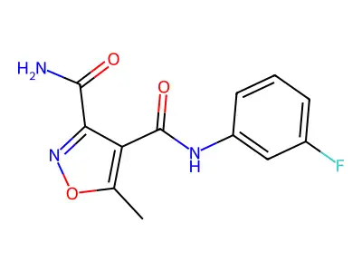 N~4~-(3-fluorophenyl)-5-methyl-3,4-isoxazoledicarboxamide structure