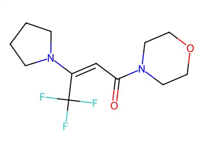 4,4,4-Trifluoro-1-morpholin-4-yl-3-pyrrolidin-1-ylbut-2-en-1-one structure