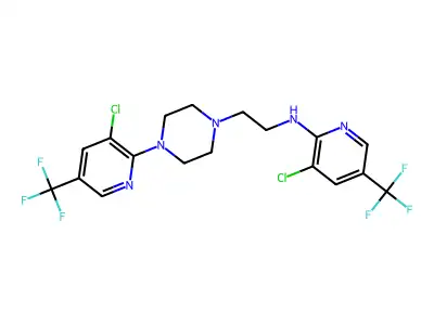 3-chloro-N-(2-{4-[3-chloro-5-(trifluoromethyl)pyridin-2-yl]piperazin-1-yl}ethyl)-5-(trifluoromethyl)pyridin-2-amine structure