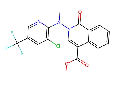 methyl 2-[[3-chloro-5-(trifluoromethyl)-2-pyridinyl](methyl)amino]-1-oxo-1,2-dihydro-4-isoquinolinecarboxylate structure
