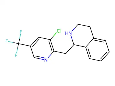 1-{[3-chloro-5-(trifluoromethyl)-2-pyridinyl]methyl}-1,2,3,4-tetrahydroisoquinoline structure