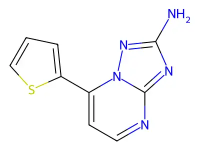 7-(2-Thienyl)[1,2,4]triazolo[1,5-a]pyrimidin-2-amine structure