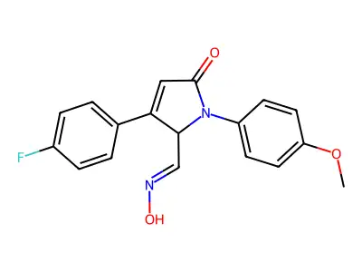 3-(4-fluorophenyl)-2-(hydroxyiminomethyl)-1-(4-methoxyphenyl)-2H-pyrrol-5-one structure
