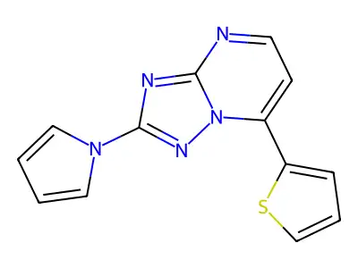 2-(1H-pyrrol-1-yl)-7-(2-thienyl)[1,2,4]triazolo[1,5-a]pyrimidine structure