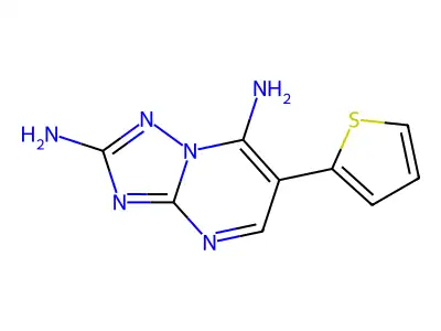 6-(2-Thienyl)[1,2,4]triazolo[1,5-a]pyrimidine-2,7-diamine structure