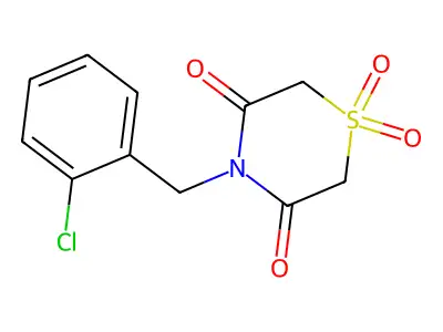 4-(2-Chlorobenzyl)-1lambda~6~,4-thiazinane-1,1,3,5-tetraone structure