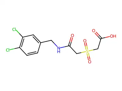 2-({2-[(3,4-Dichlorobenzyl)amino]-2-oxoethyl}sulfonyl)acetic acid structure
