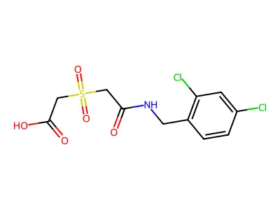 2-({2-[(2,4-Dichlorobenzyl)amino]-2-oxoethyl}sulfonyl)acetic acid structure