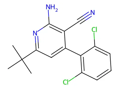 2-Amino-6-(tert-butyl)-4-(2,6-dichlorophenyl)nicotinonitrile structure