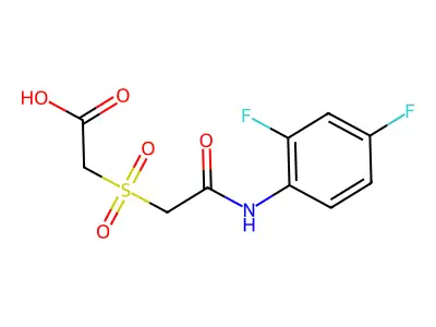 2-((2-(2,4-Difluoroanilino)-2-oxoethyl)sulfonyl)acetic acid structure