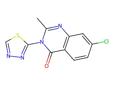 7-chloro-2-methyl-3-(1,3,4-thiadiazol-2-yl)-4(3H)-quinazolinone structure