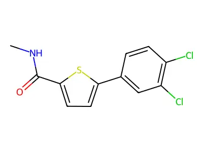5-(3,4-dichlorophenyl)-N-methyl-2-thiophenecarboxamide structure