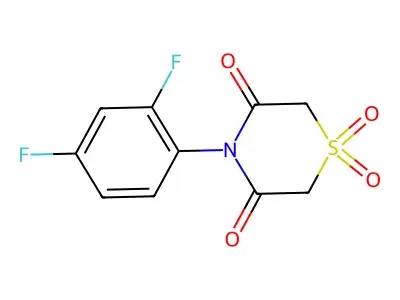4-(2,4-Difluorophenyl)-1,1-dioxo-1,4-thiazinane-3,5-dione structure