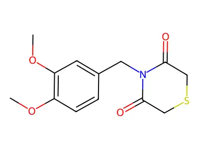 4-[(3,4-Dimethoxyphenyl)methyl]thiomorpholine-3,5-dione structure