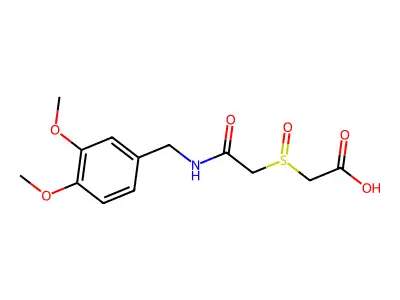 2-((2-((3,4-Dimethoxybenzyl)amino)-2-oxoethyl)sulfinyl)acetic acid structure