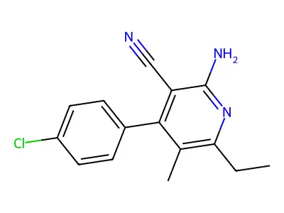 2-Amino-4-(4-chlorophenyl)-6-ethyl-5-methylpyridine-3-carbonitrile structure