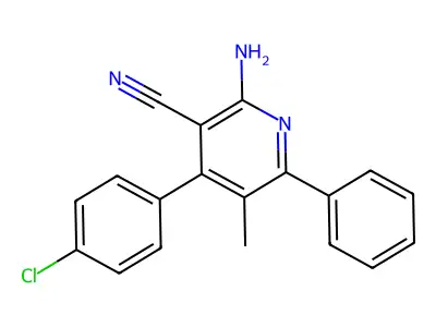 2-Amino-4-(4-chlorophenyl)-5-methyl-6-phenylpyridine-3-carbonitrile structure
