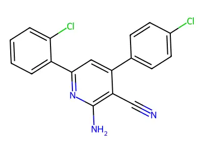 2-Amino-6-(2-chlorophenyl)-4-(4-chlorophenyl)pyridine-3-carbonitrile structure