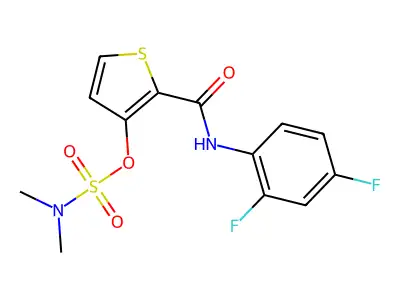 2-[(2,4-difluoroanilino)carbonyl]-3-thienyl-N,N-dimethylsulfamate structure