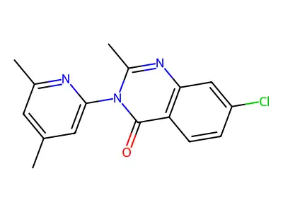 7-chloro-3-(4,6-dimethyl-2-pyridinyl)-2-methyl-4(3H)-quinazolinone structure