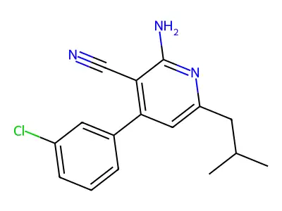 2-Amino-4-(3-chlorophenyl)-6-isobutylnicotinonitrile structure