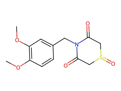 4-(3,4-Dimethoxybenzyl)-1lambda~4~,4-thiazinane-1,3,5-trione structure