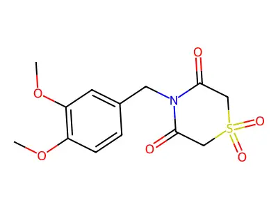 4-(3,4-Dimethoxybenzyl)-1lambda~6~,4-thiazinane-1,1,3,5-tetraone structure