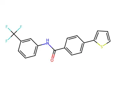 4-(thiophen-2-yl)-N-[3-(trifluoromethyl)phenyl]benzamide structure